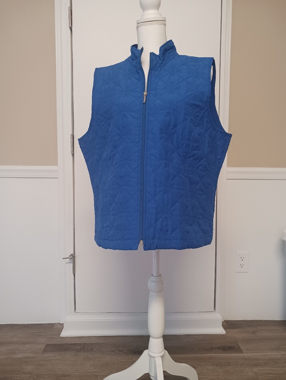 Southern Lady Blue Quilted Vest XL